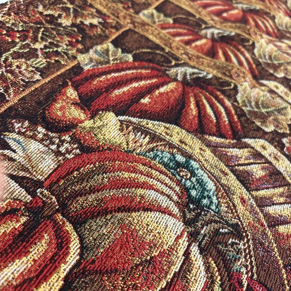 Fall Harvest Tapestry Placemats - 4 pc. Pumpkin Leaf Thanksgiving Accents